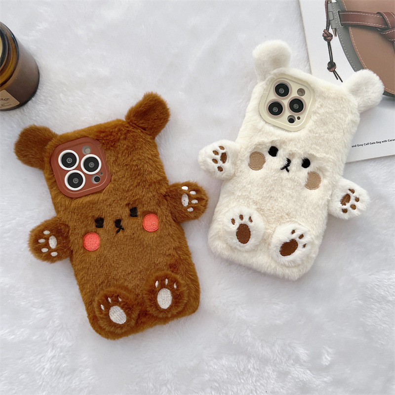Phone Cases 13 - Casing Ponsel Pasangan Beruang Kartun 3D