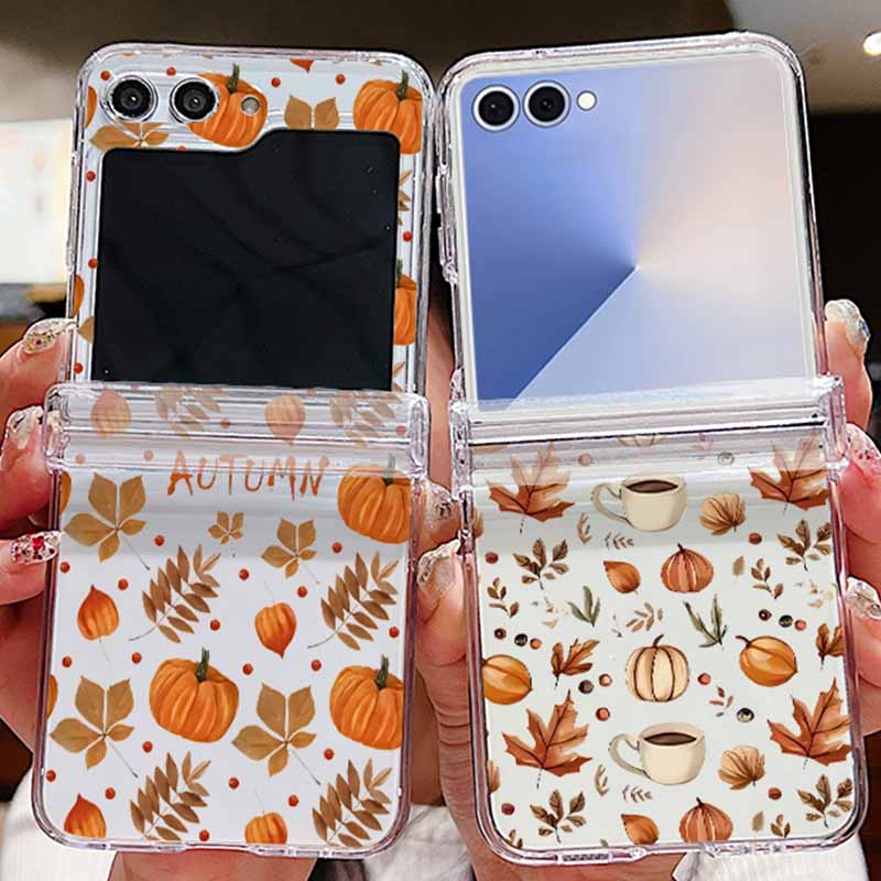 Phone Cases Z Fold 6 - Casing Ponsel Pola Daun Maple Musim