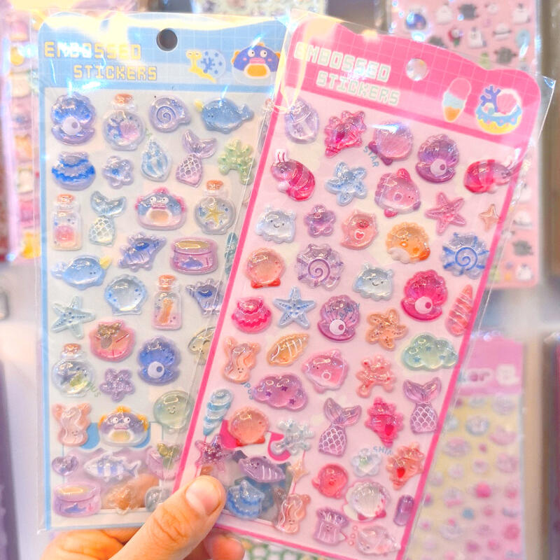 Phone Cases For Boys - Stiker Kristal 3D Relief Lautan Kerang