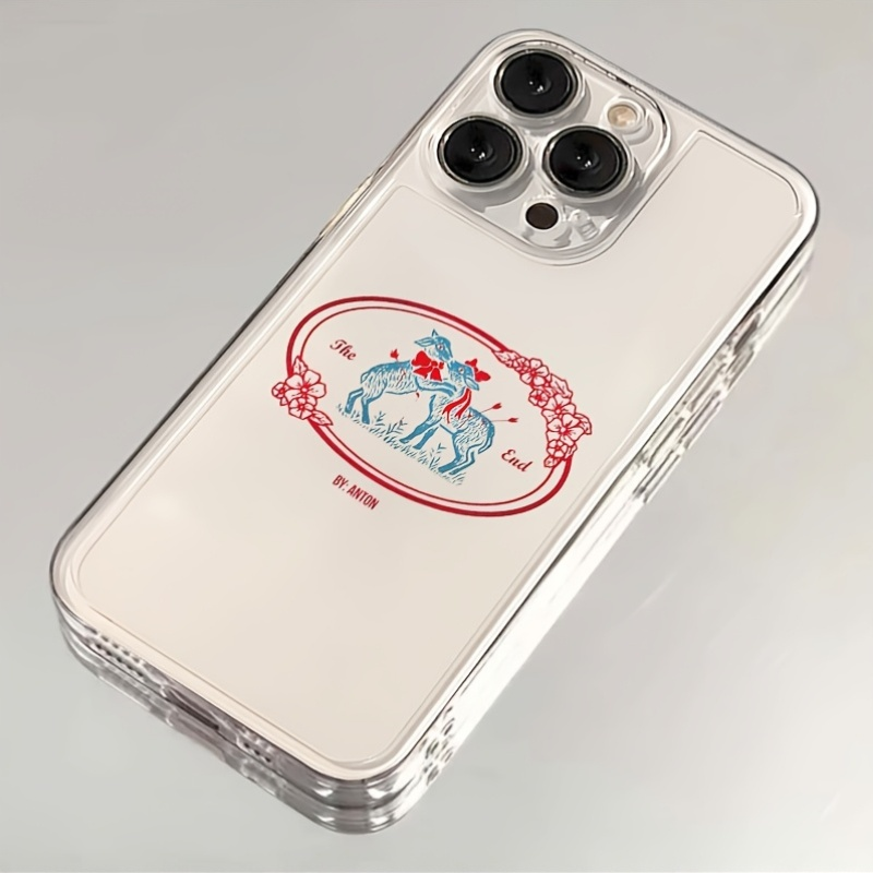 Phone Cases Red Deer - Casing Ponsel Transparan Bergaya Ukiran Merah