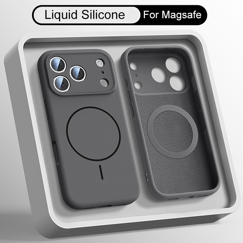 Phone Cases With Magnet - Casing Silikon Cair Mewah Untuk iPhone
