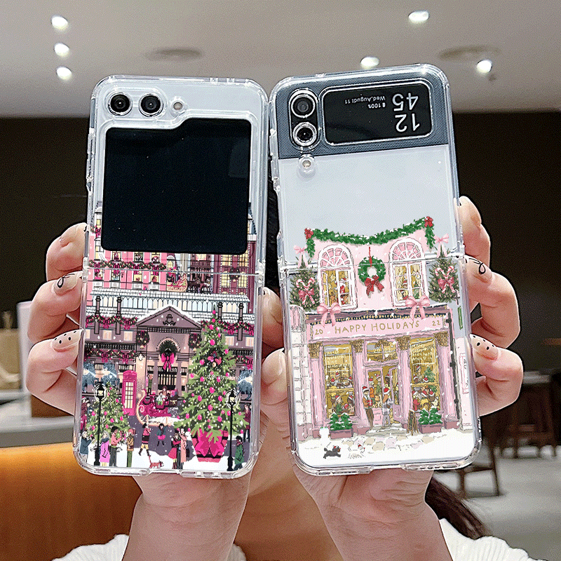 Phone Cases Z Fold 6 - Casing Ponsel Transparan dengan Pemandangan Salju