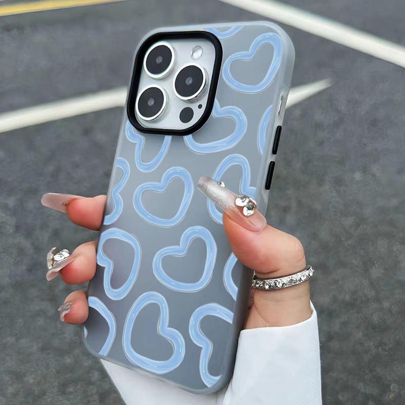 Phone Cases Cute Iphone 13 - Casing Ponsel Motif Hati Cinta Lukisan
