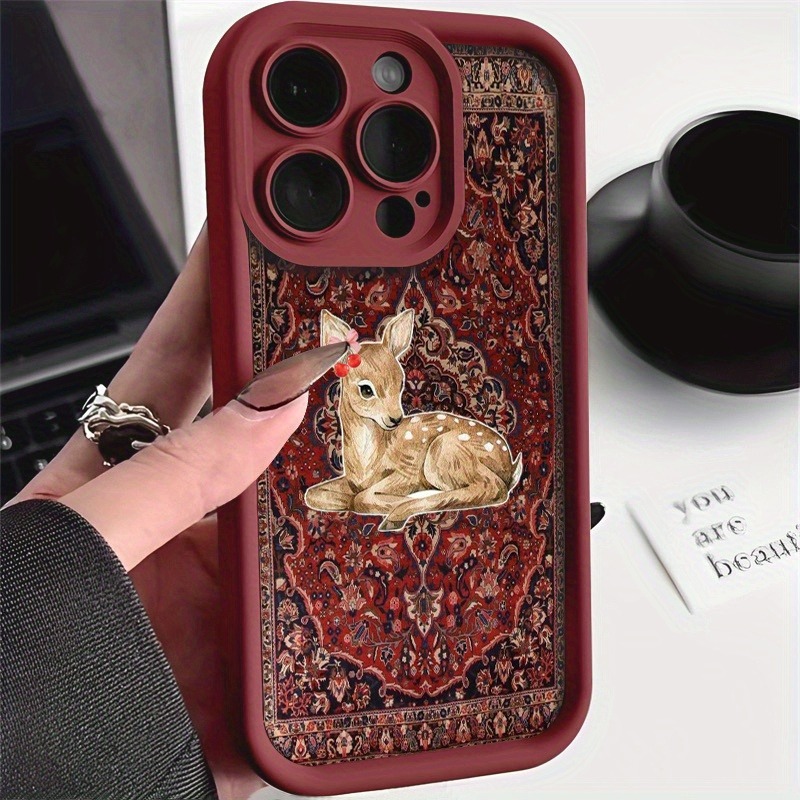 Phone Cases Red Deer - Casing Ponsel Anti Benturan Tpu Motif