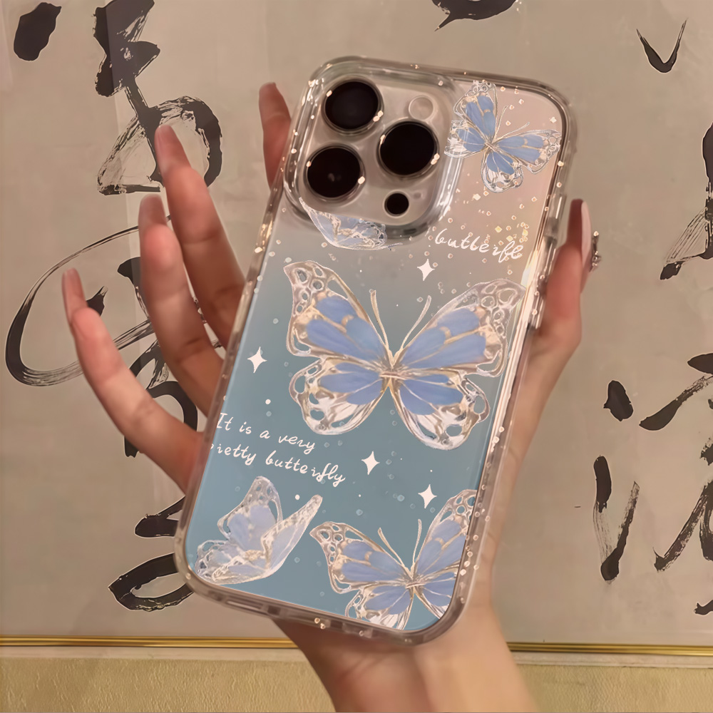 Phone Cases Classy - Casing Ponsel Mewah Motif Kupu-Kupu Biru