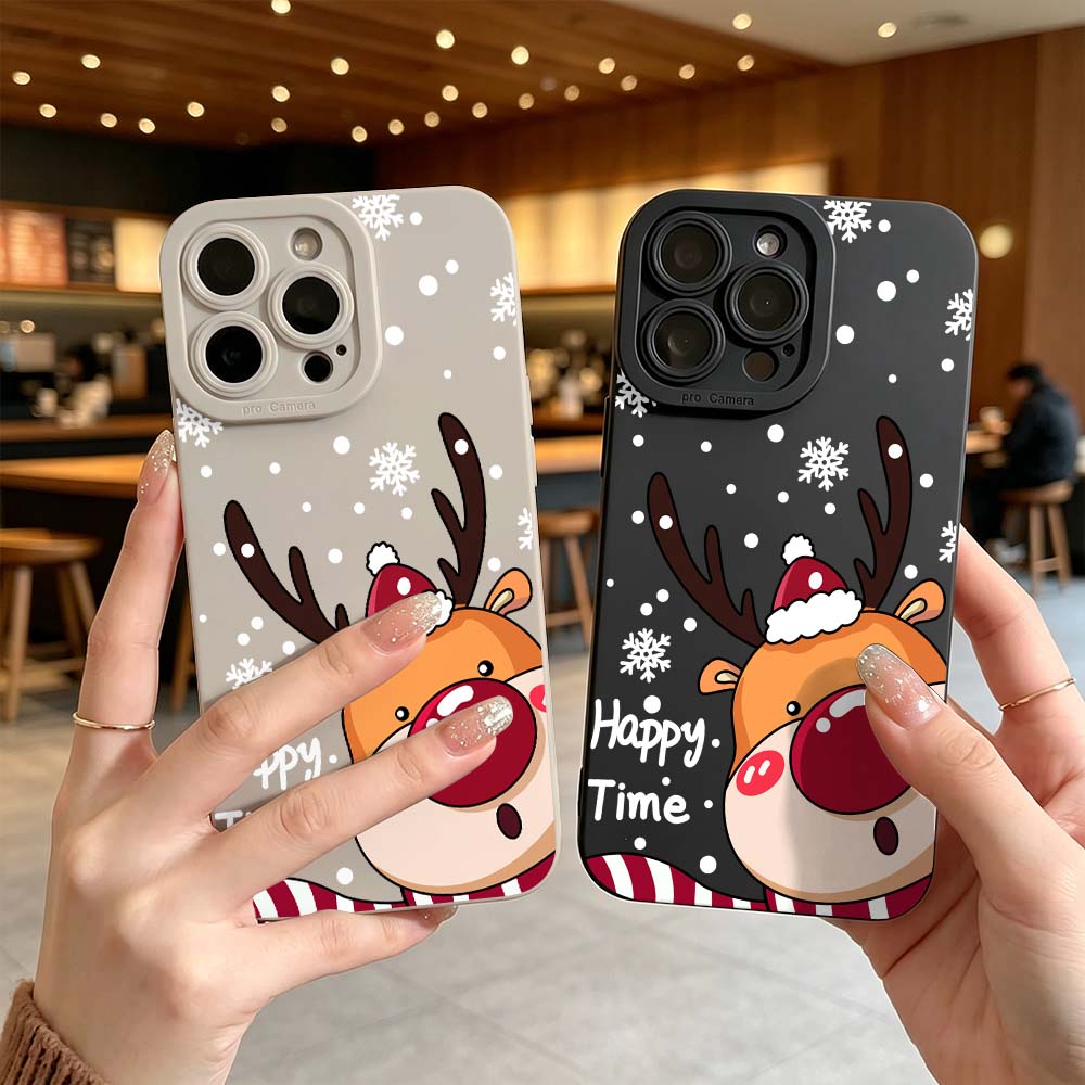 Phone Cases Red Deer - Casing Ponsel Rusa Hidung Merah Kartun