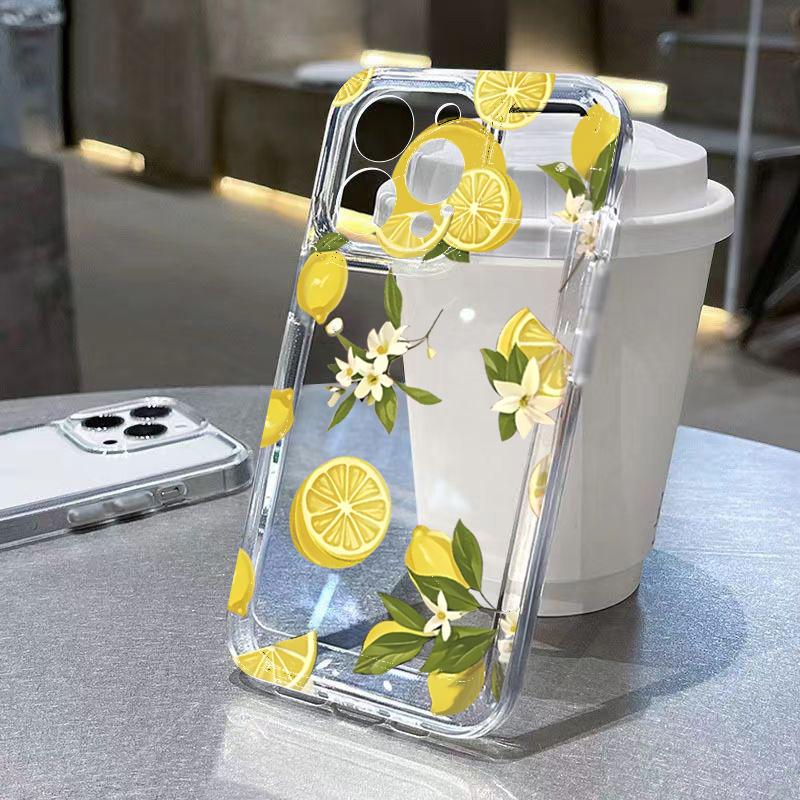 Phone Cases Clear - Casing Ponsel Bening Bunga Lemon Buah