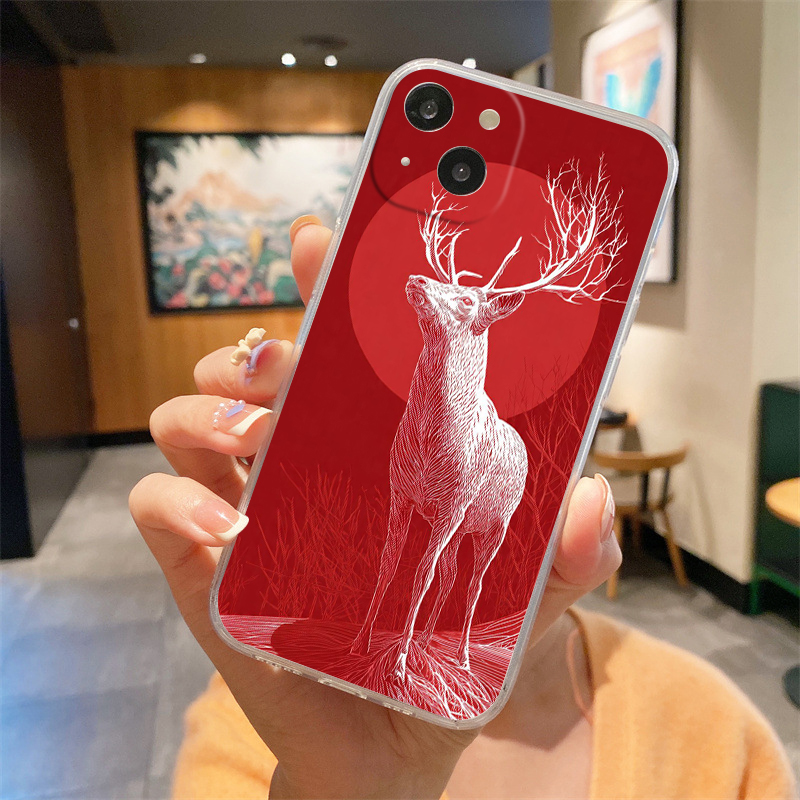 Casing HP Transparan TPU Lembu - Phone Cases Red Deer ulasan dan harga